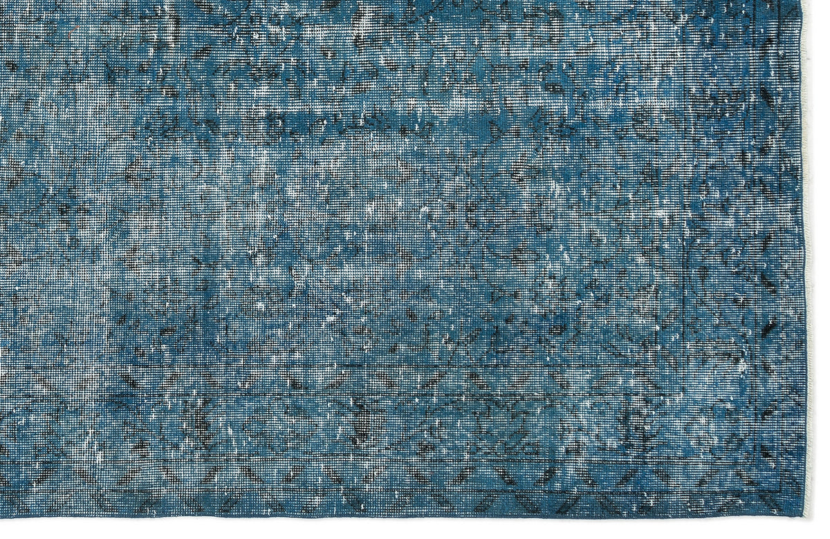 Turquoise  Over Dyed Vintage Rug 5&#39;9&#39;&#39; x 9&#39;3&#39;&#39; ft 174 x 283 cm