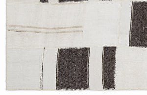 Striped Over Dyed Kilim Patchwork Unique Rug 5'3'' x 7'7'' ft 160 x 230 cm