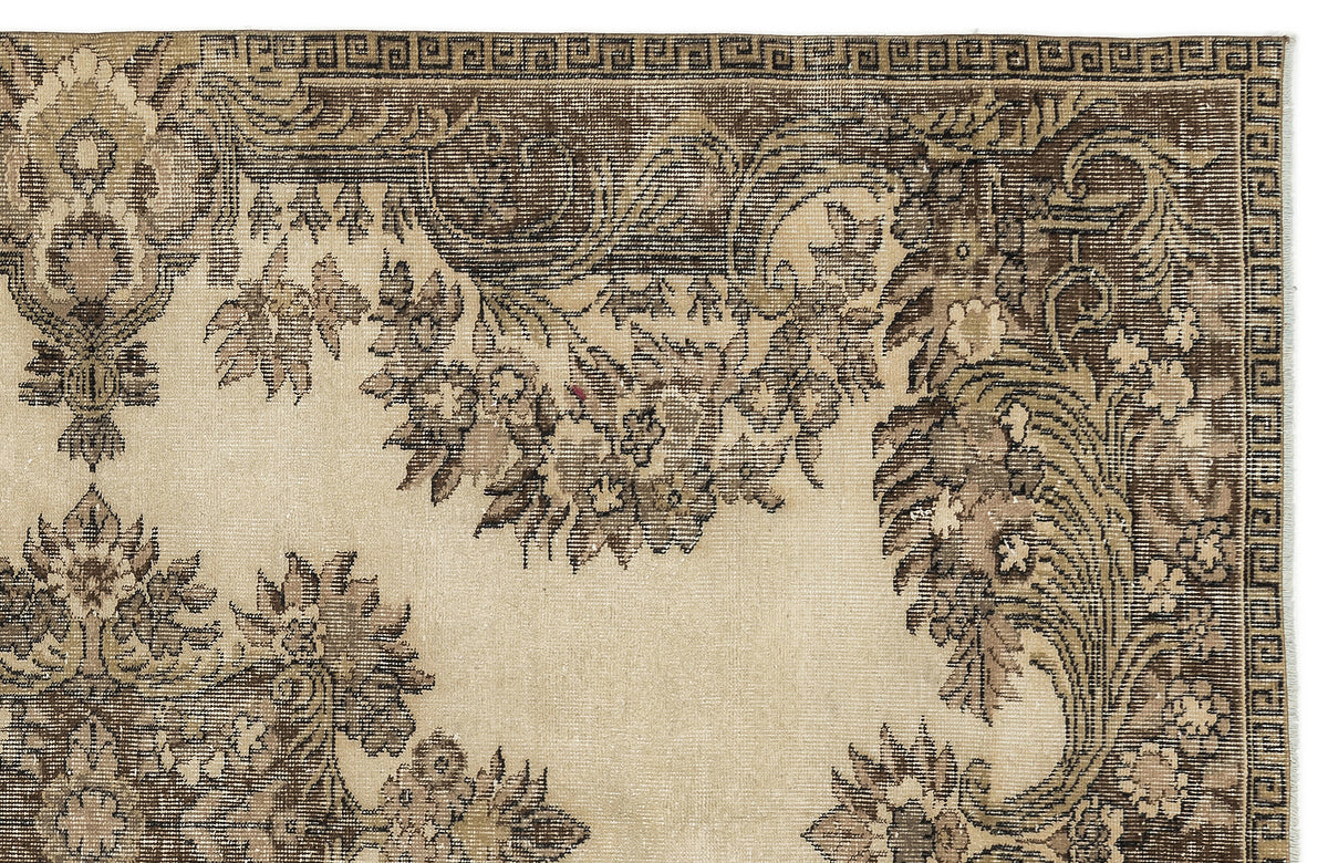 Naturel Over Dyed Vintage Rug 5&#39;8&#39;&#39; x 8&#39;9&#39;&#39; ft 173 x 267 cm