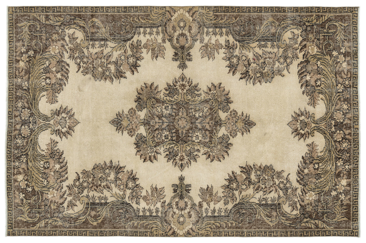 Naturel Over Dyed Vintage Rug 5&#39;8&#39;&#39; x 8&#39;9&#39;&#39; ft 173 x 267 cm