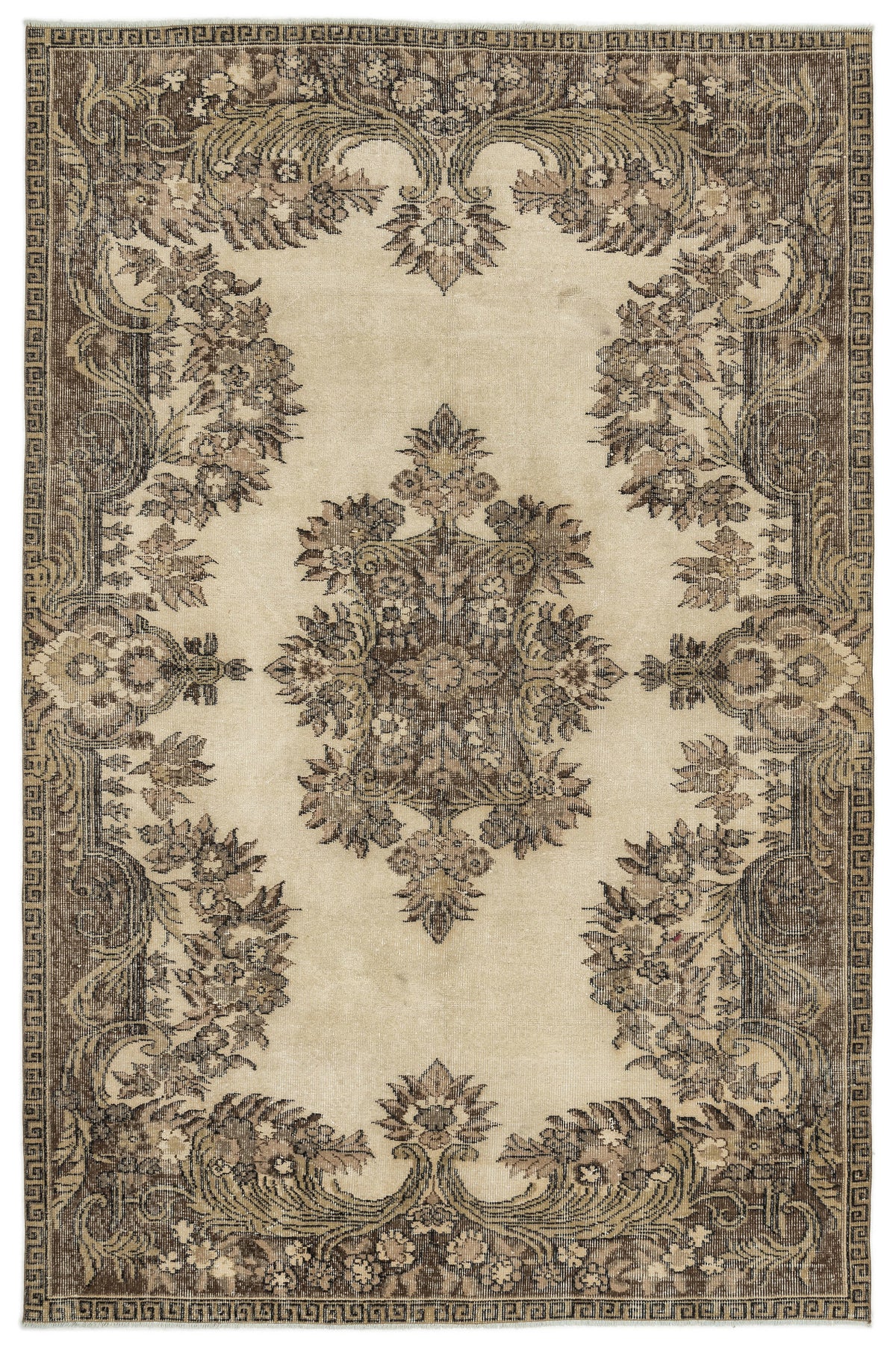 Naturel Over Dyed Vintage Rug 5&#39;8&#39;&#39; x 8&#39;9&#39;&#39; ft 173 x 267 cm