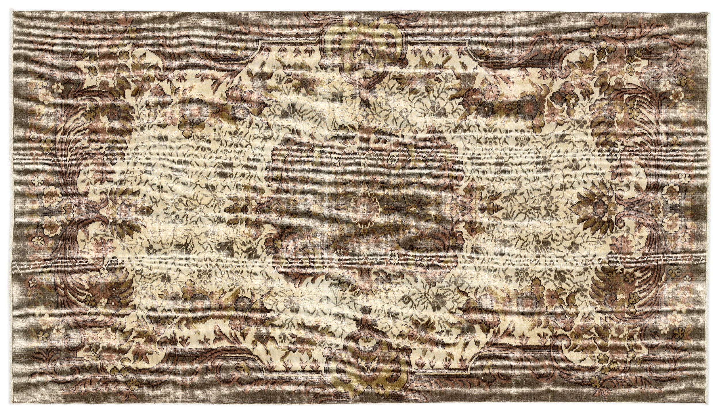 Naturel Over Dyed Vintage Rug 5'1'' x 8'11'' ft 154 x 273 cm