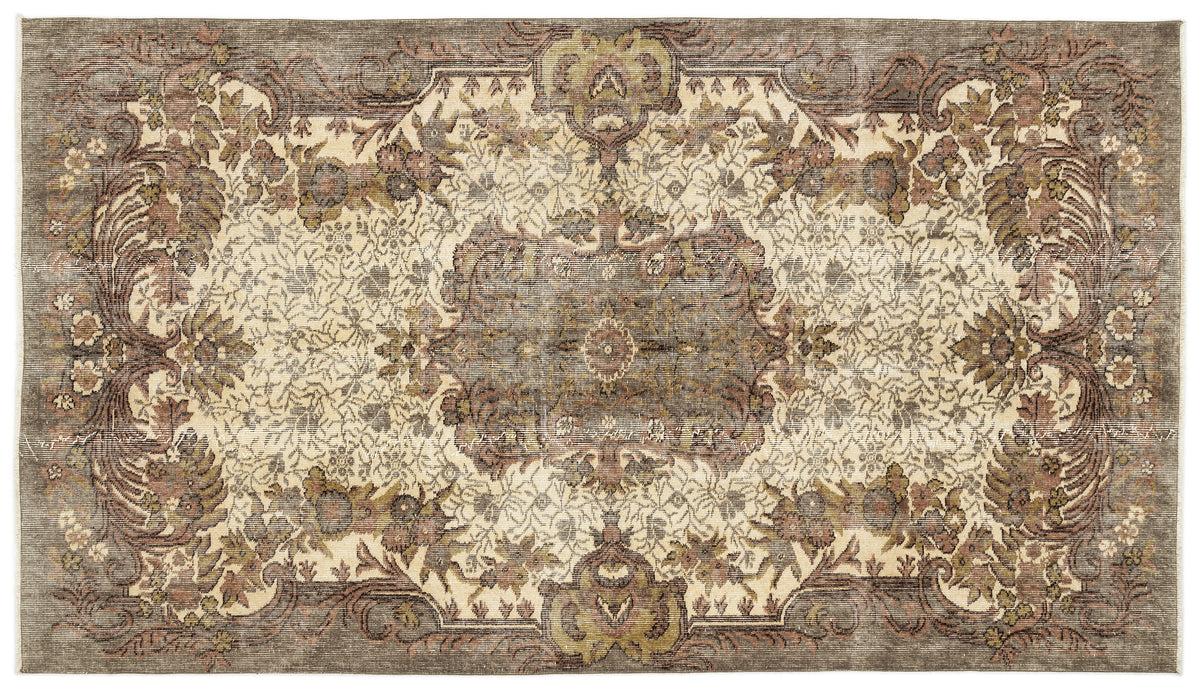 Naturel Over Dyed Vintage Rug 5&#39;1&#39;&#39; x 8&#39;11&#39;&#39; ft 154 x 273 cm