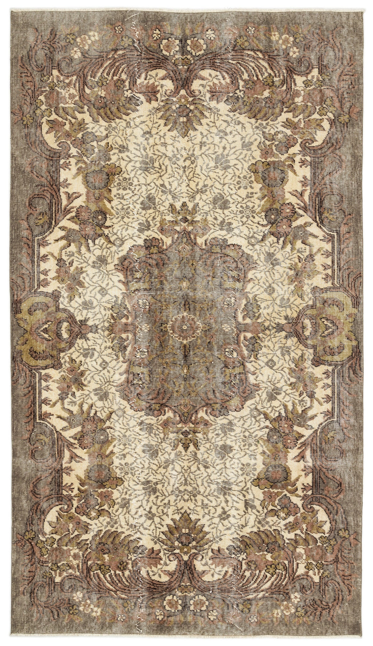 Naturel Over Dyed Vintage Rug 5&#39;1&#39;&#39; x 8&#39;11&#39;&#39; ft 154 x 273 cm