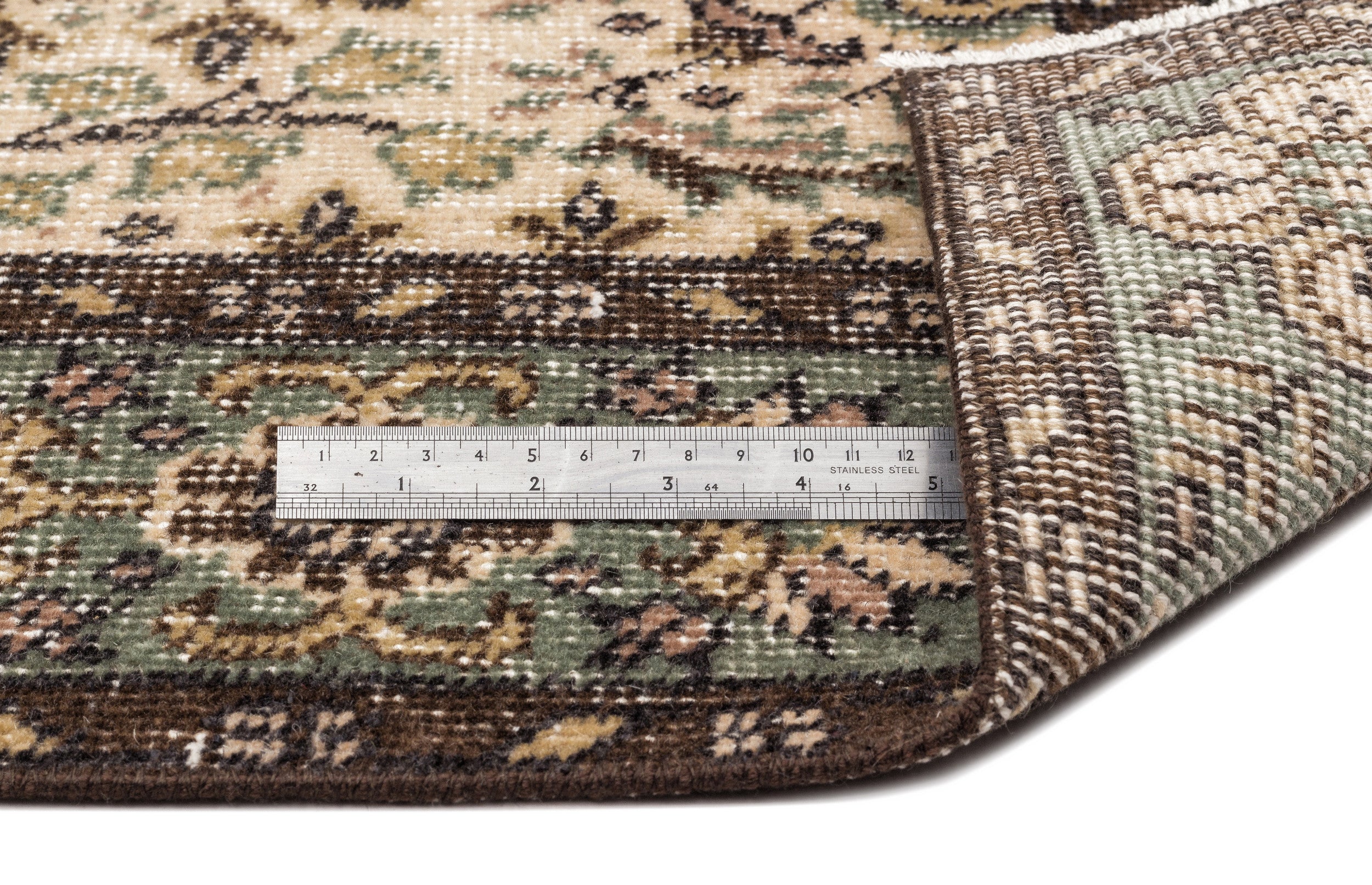 Naturel Over Dyed Vintage Rug 4'4'' x 7'11'' ft 132 x 242 cm
