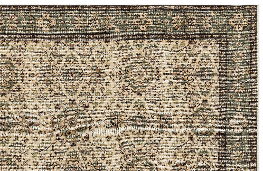 Naturel Over Dyed Vintage Rug 4'4'' x 7'11'' ft 132 x 242 cm