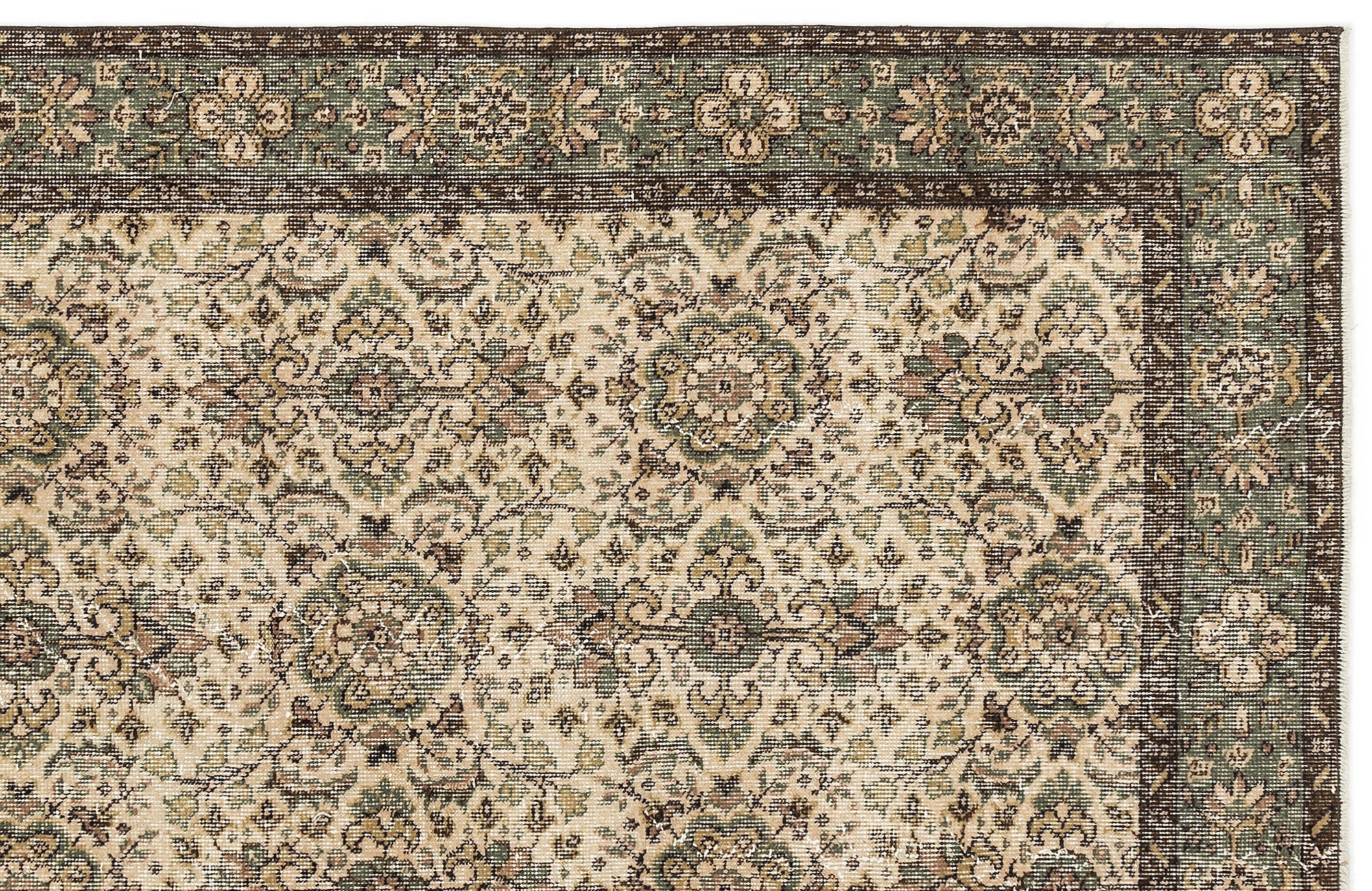 Naturel Over Dyed Vintage Rug 4'4'' x 7'11'' ft 132 x 242 cm