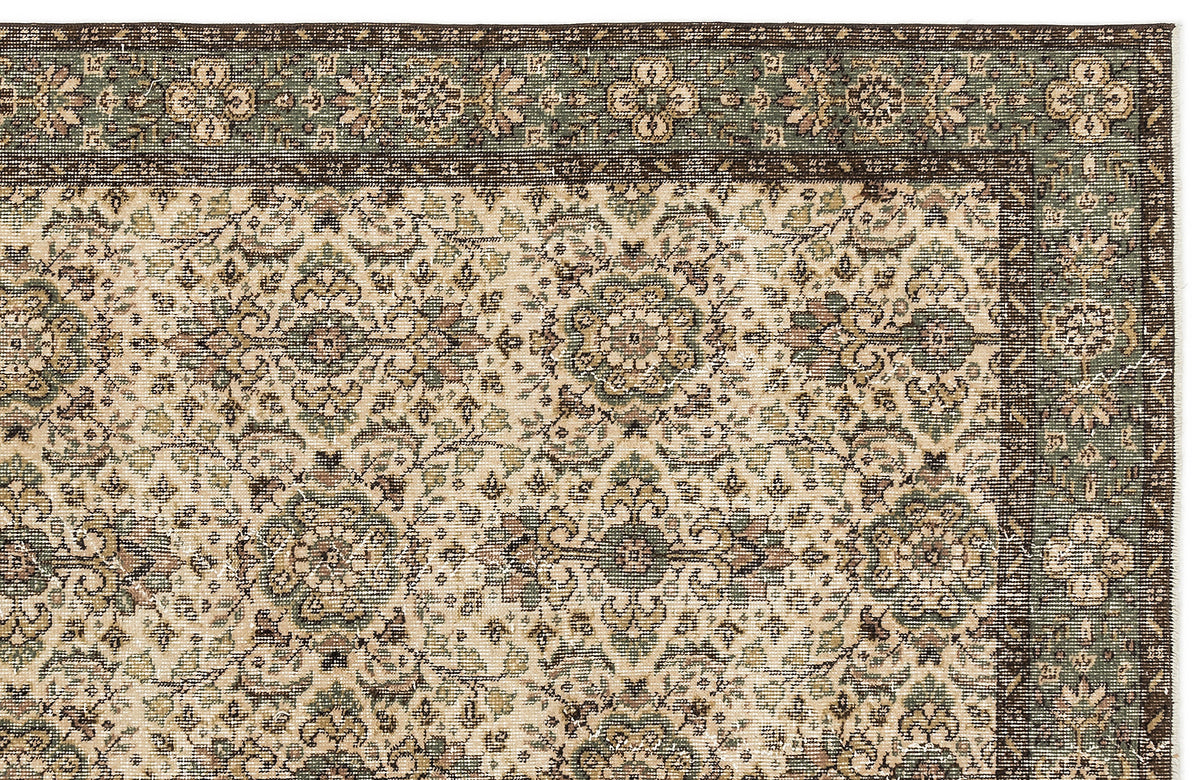 Naturel Over Dyed Vintage Rug 4&#39;4&#39;&#39; x 7&#39;11&#39;&#39; ft 132 x 242 cm