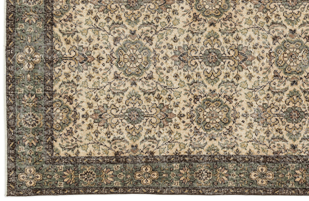 Naturel Over Dyed Vintage Rug 4'4'' x 7'11'' ft 132 x 242 cm