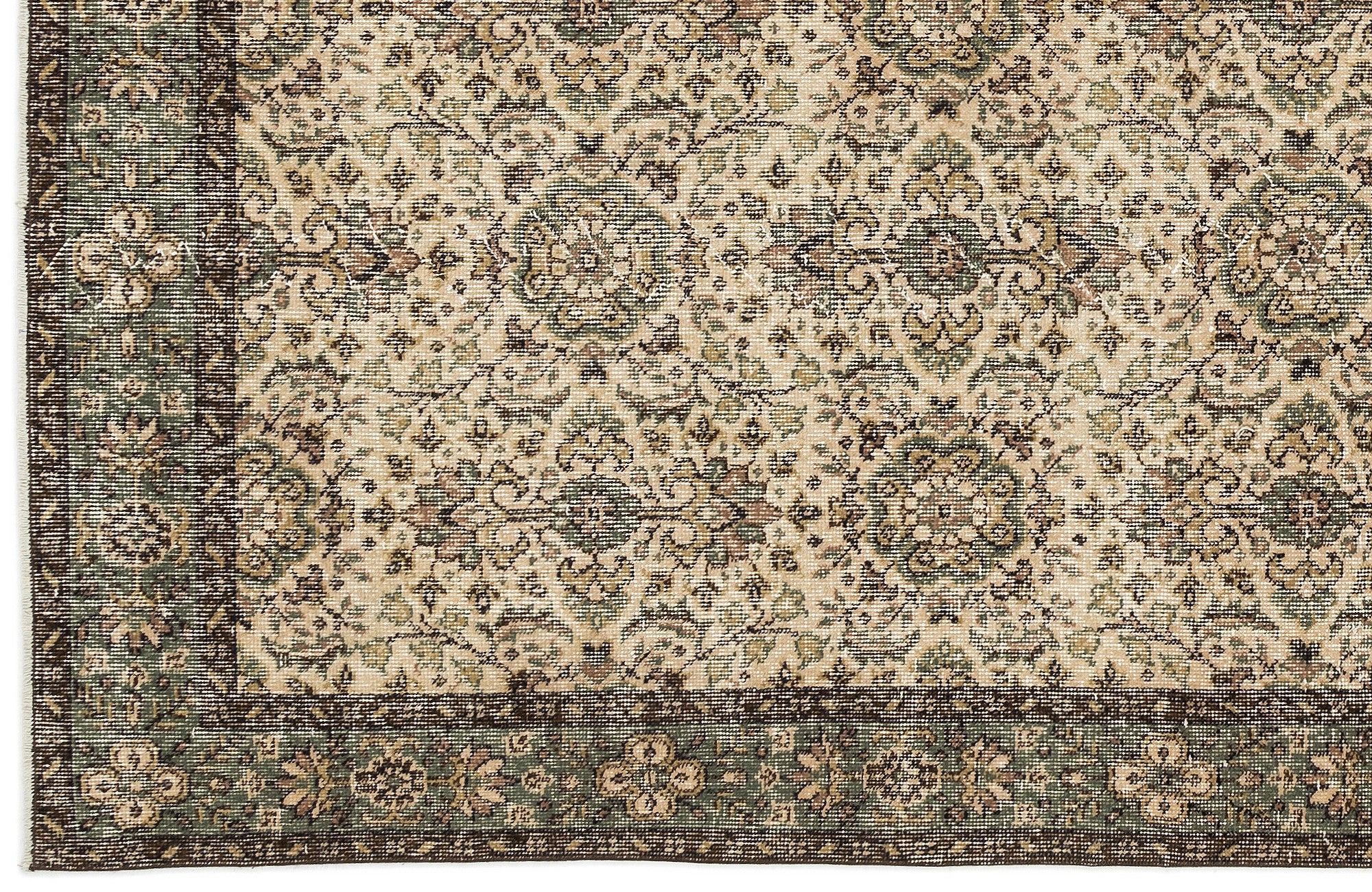 Naturel Over Dyed Vintage Rug 4'4'' x 7'11'' ft 132 x 242 cm