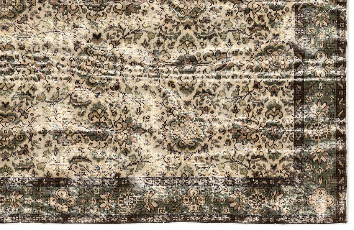 Naturel Over Dyed Vintage Rug 4&#39;4&#39;&#39; x 7&#39;11&#39;&#39; ft 132 x 242 cm