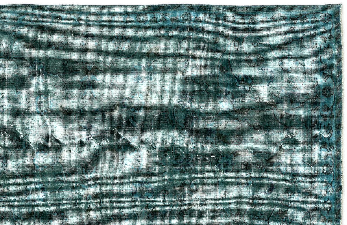 Blue Over Dyed Vintage Rug 3&#39;7&#39;&#39; x 6&#39;9&#39;&#39; ft 108 x 206 cm