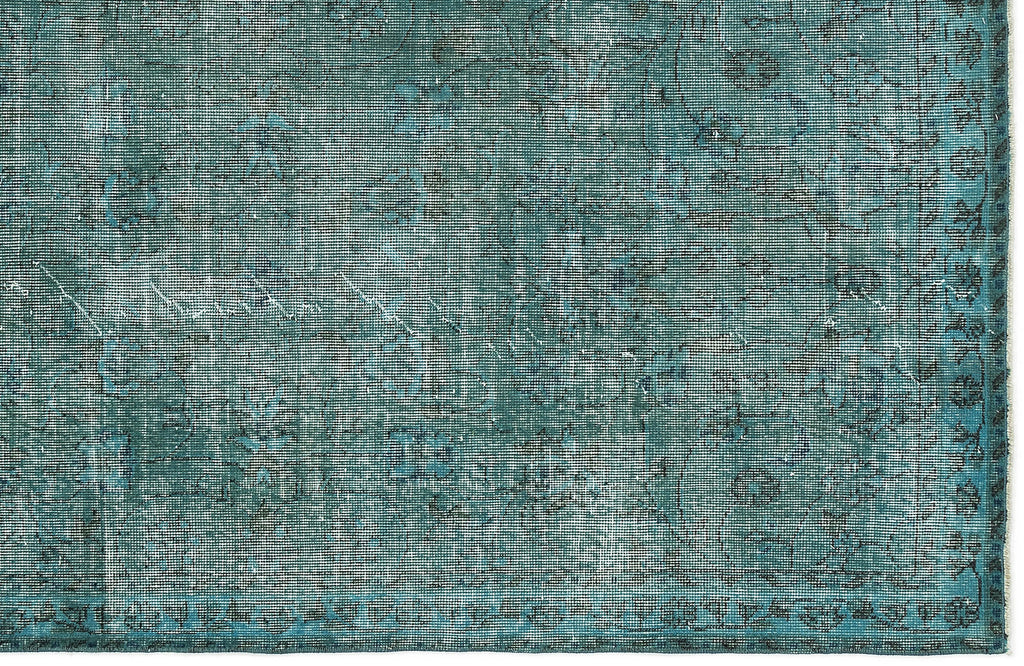 Blue Over Dyed Vintage Rug 3'7'' x 6'9'' ft 108 x 206 cm