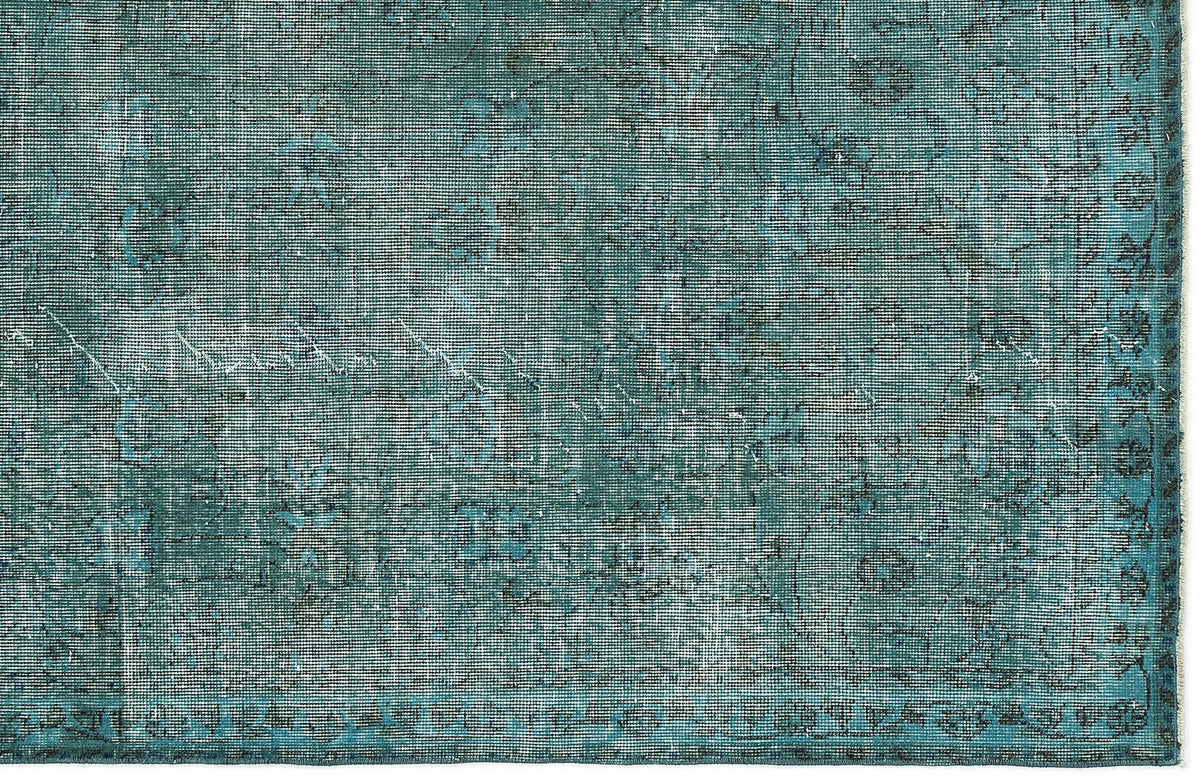 Blue Over Dyed Vintage Rug 3&#39;7&#39;&#39; x 6&#39;9&#39;&#39; ft 108 x 206 cm