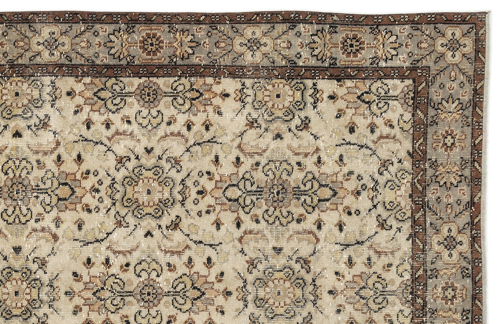 Naturel Over Dyed Vintage Rug 5'3'' x 8'10'' ft 160 x 270 cm