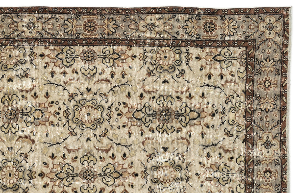 Naturel Over Dyed Vintage Rug 5&#39;3&#39;&#39; x 8&#39;10&#39;&#39; ft 160 x 270 cm
