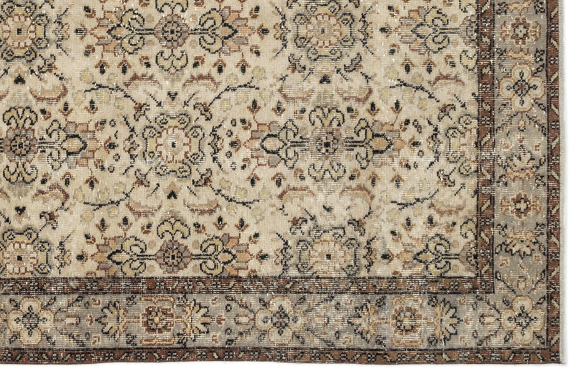 Naturel Over Dyed Vintage Rug 5'3'' x 8'10'' ft 160 x 270 cm