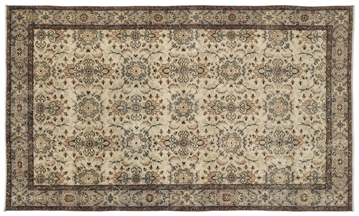 Naturel Over Dyed Vintage Rug 5&#39;3&#39;&#39; x 8&#39;10&#39;&#39; ft 160 x 270 cm