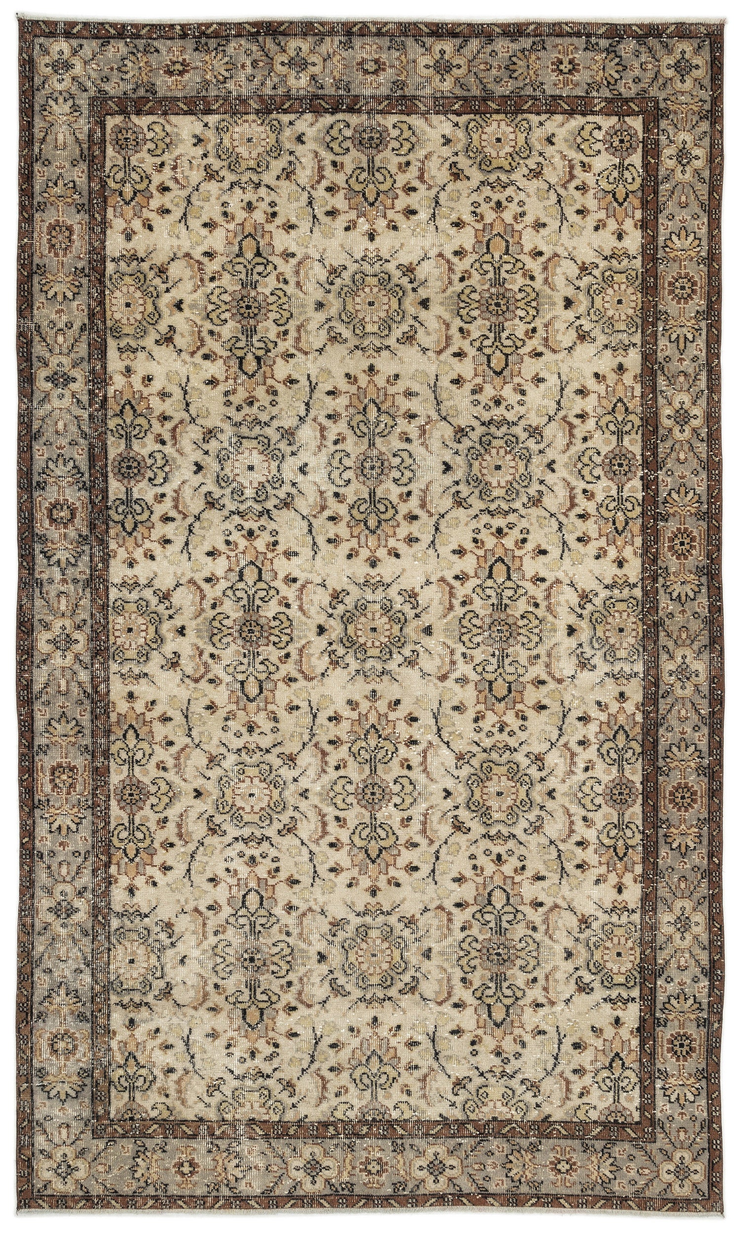 Naturel Over Dyed Vintage Rug 5'3'' x 8'10'' ft 160 x 270 cm