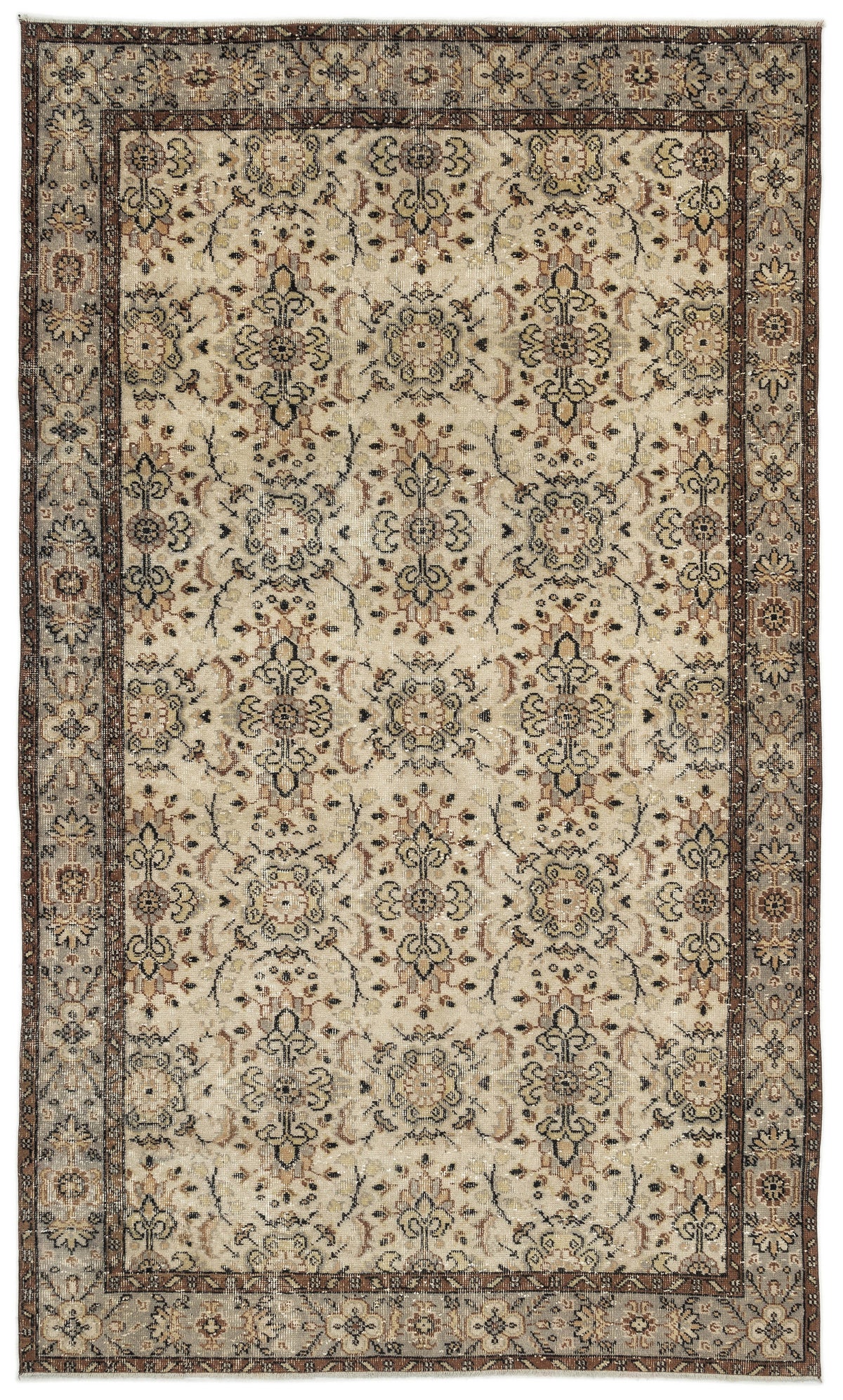 Naturel Over Dyed Vintage Rug 5&#39;3&#39;&#39; x 8&#39;10&#39;&#39; ft 160 x 270 cm
