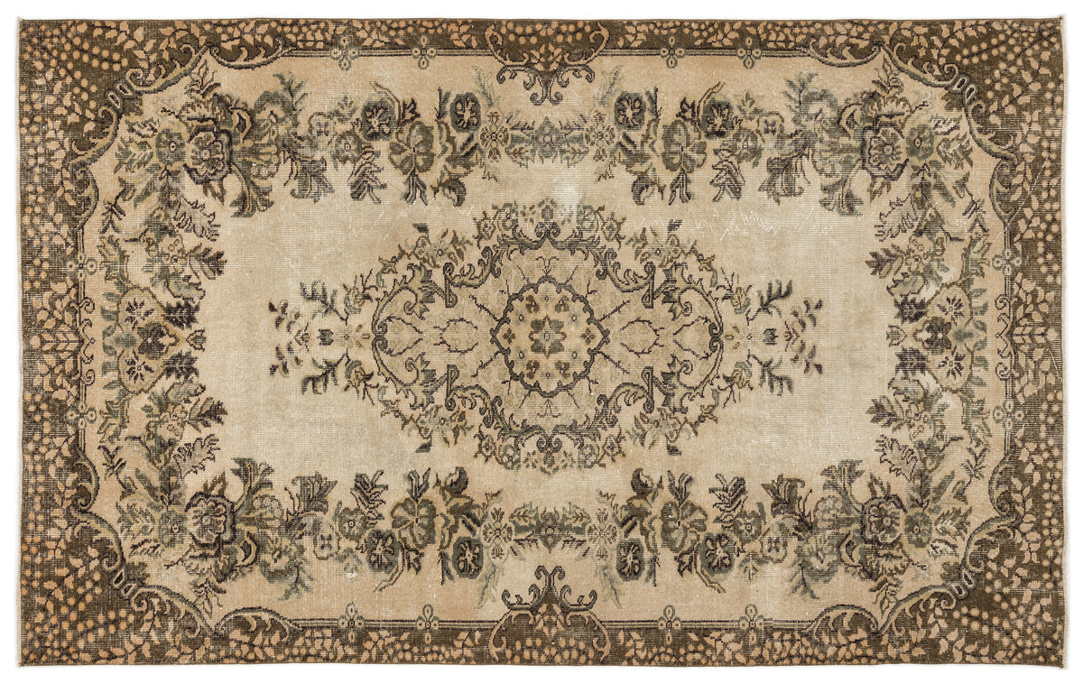 Naturel Over Dyed Vintage Rug 5&#39;7&#39;&#39; x 9&#39;1&#39;&#39; ft 170 x 276 cm
