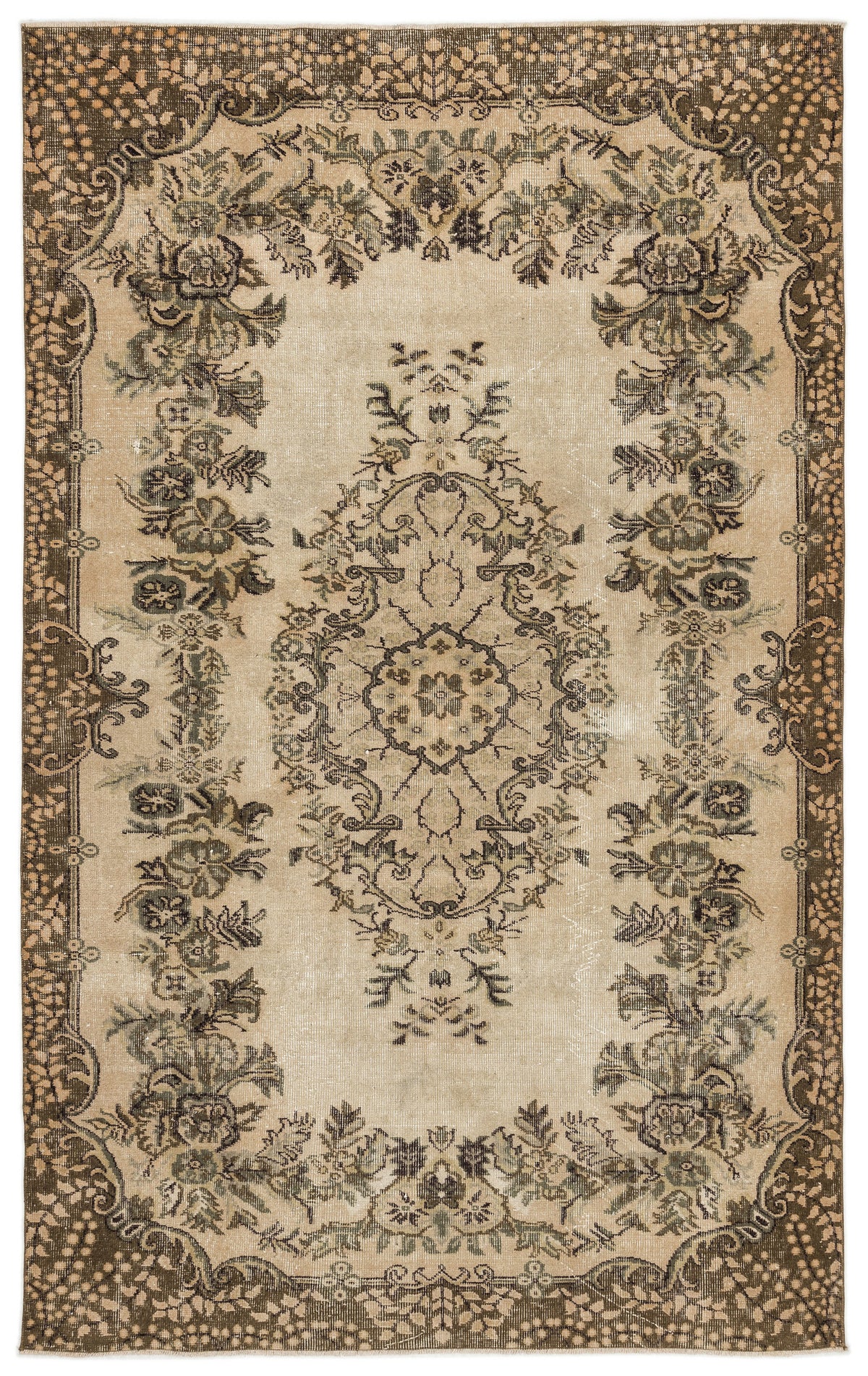 Naturel Over Dyed Vintage Rug 5&#39;7&#39;&#39; x 9&#39;1&#39;&#39; ft 170 x 276 cm