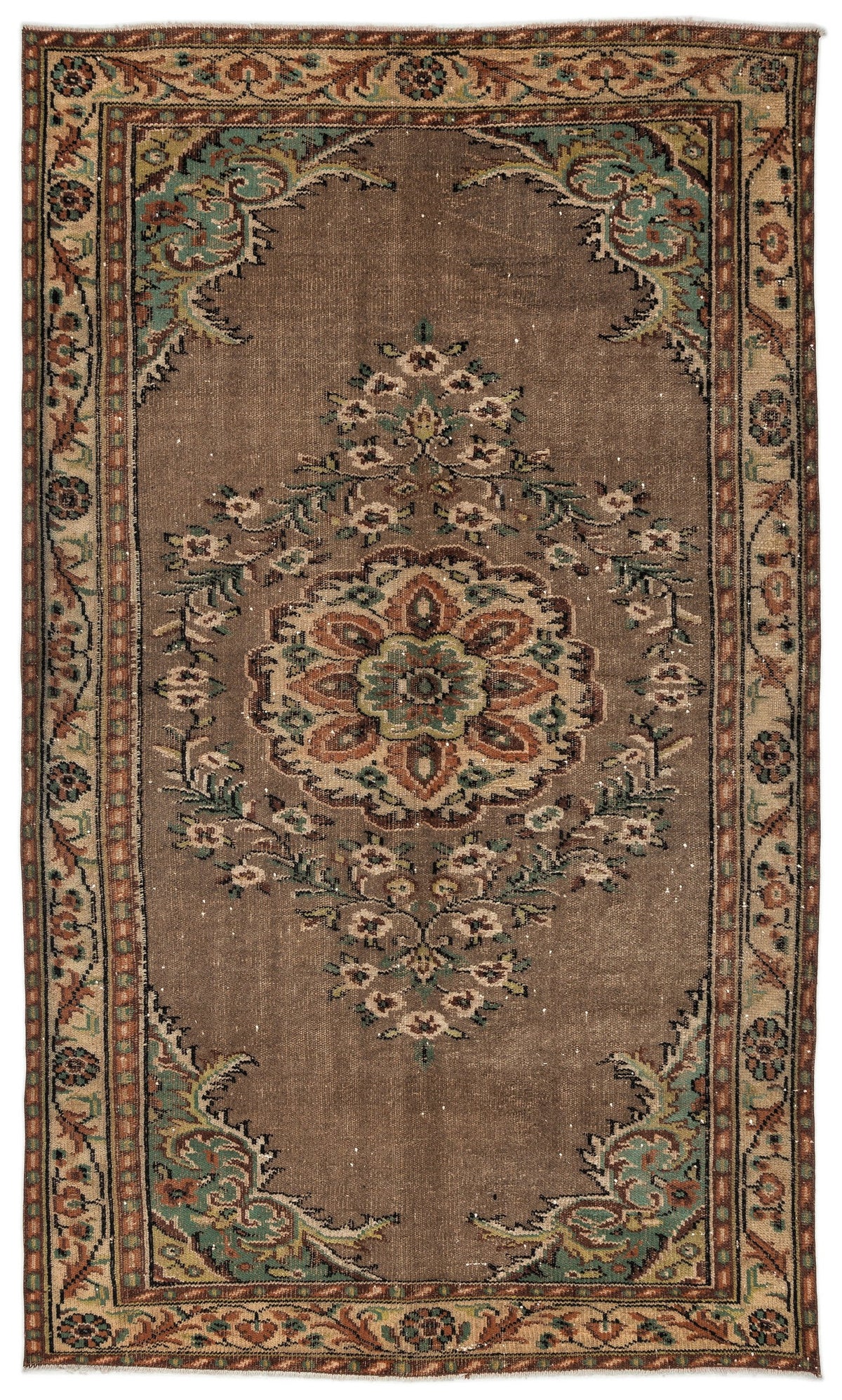Naturel Over Dyed Vintage Rug 5&#39;6&#39;&#39; x 9&#39;3&#39;&#39; ft 167 x 281 cm