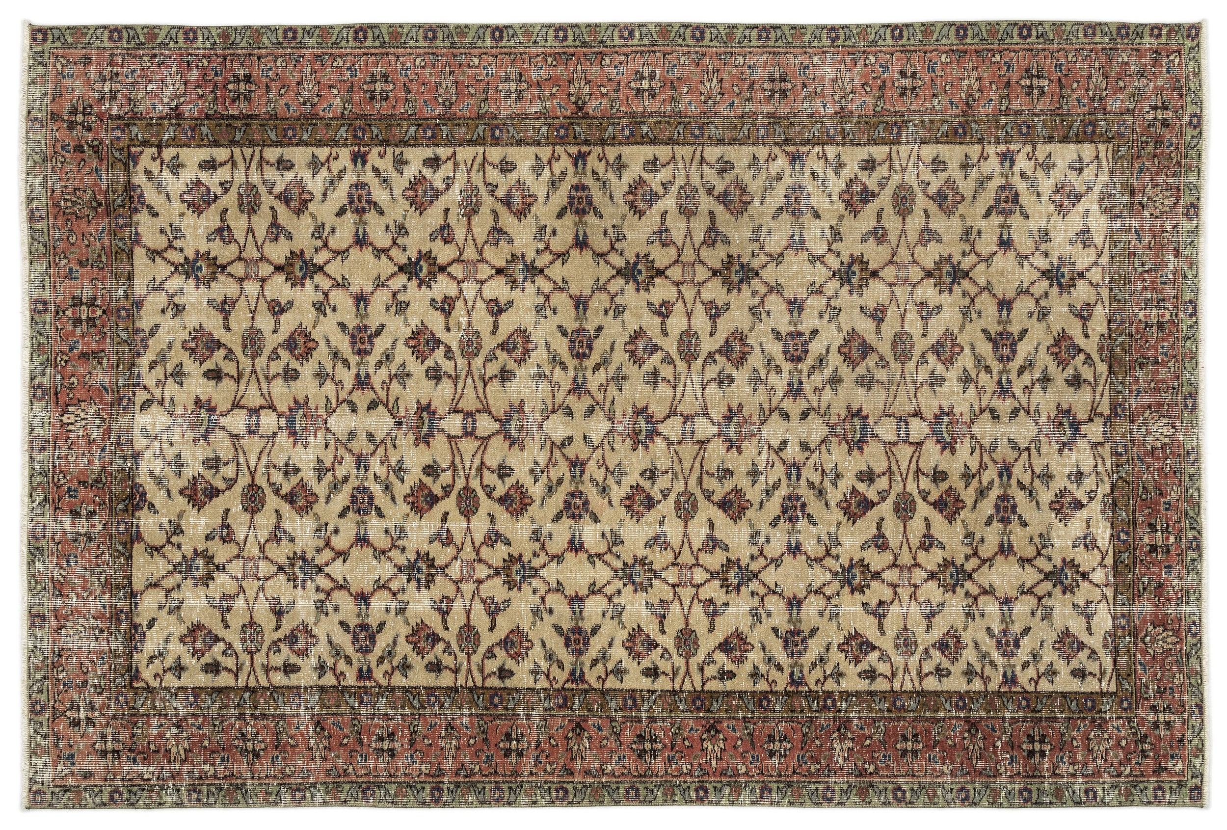 Naturel Over Dyed Vintage Rug 5'4'' x 8'0'' ft 163 x 245 cm