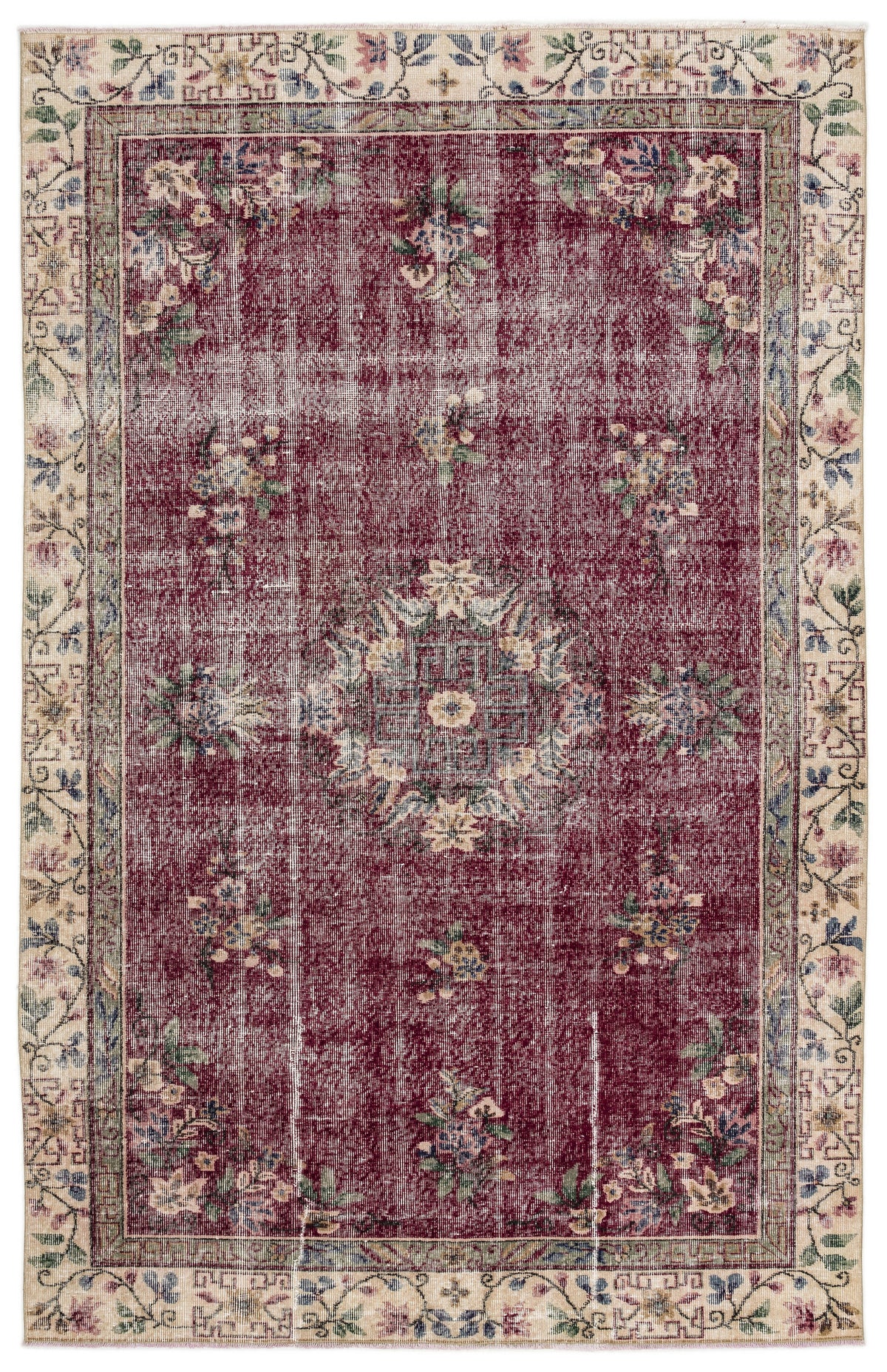 Naturel Over Dyed Vintage Rug 5&#39;6&#39;&#39; x 8&#39;6&#39;&#39; ft 168 x 260 cm