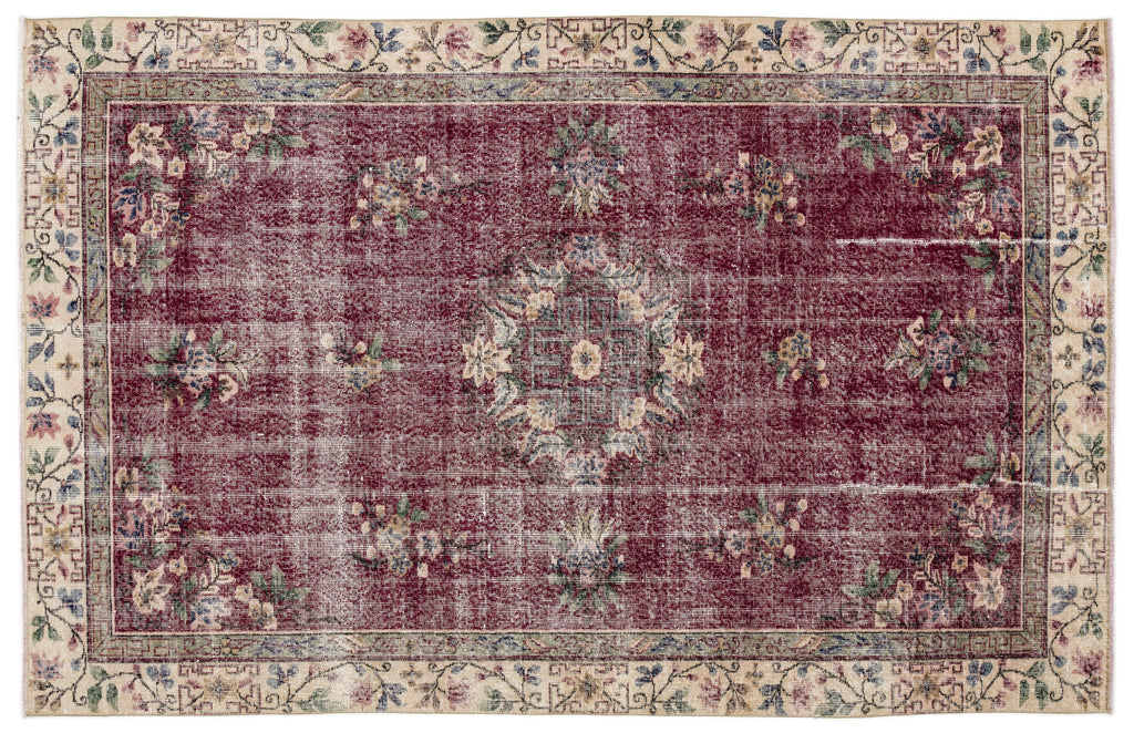 Naturel Over Dyed Vintage Rug 5'6'' x 8'6'' ft 168 x 260 cm