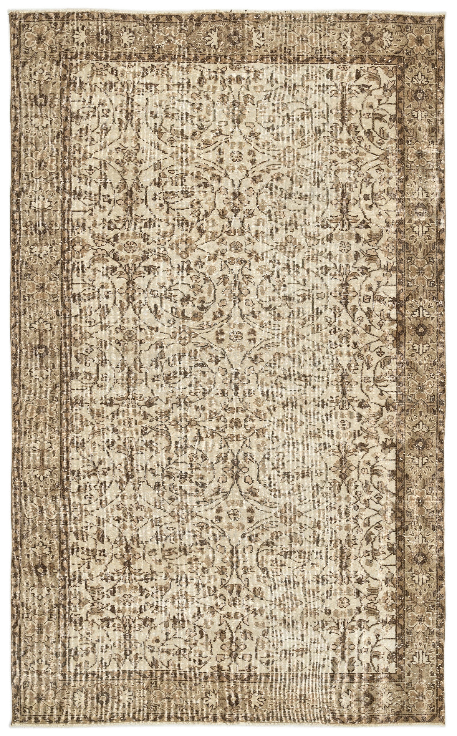 Naturel Over Dyed Vintage Rug 5'7'' x 9'1'' ft 169 x 278 cm