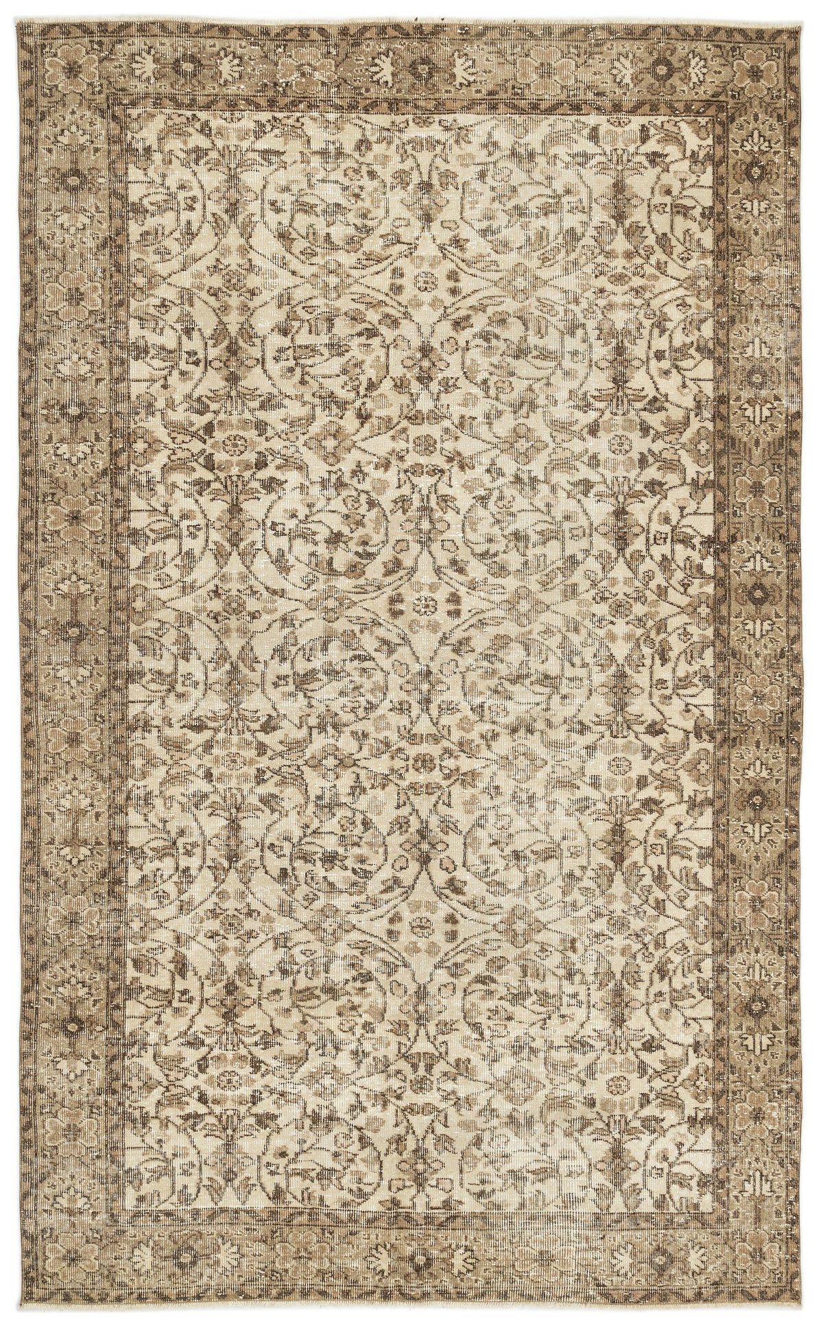 Naturel Over Dyed Vintage Rug 5&#39;7&#39;&#39; x 9&#39;1&#39;&#39; ft 169 x 278 cm