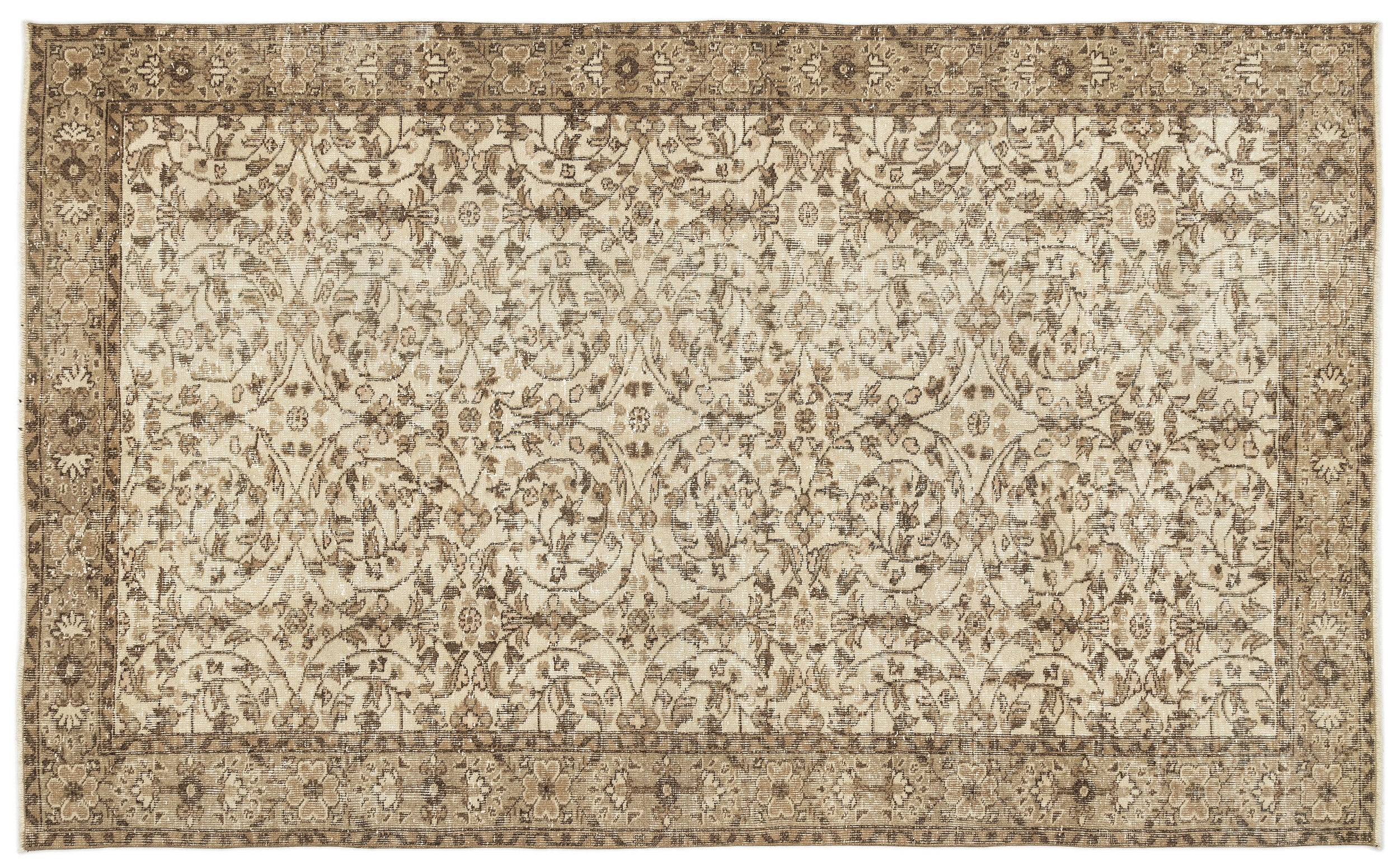 Naturel Over Dyed Vintage Rug 5'7'' x 9'1'' ft 169 x 278 cm