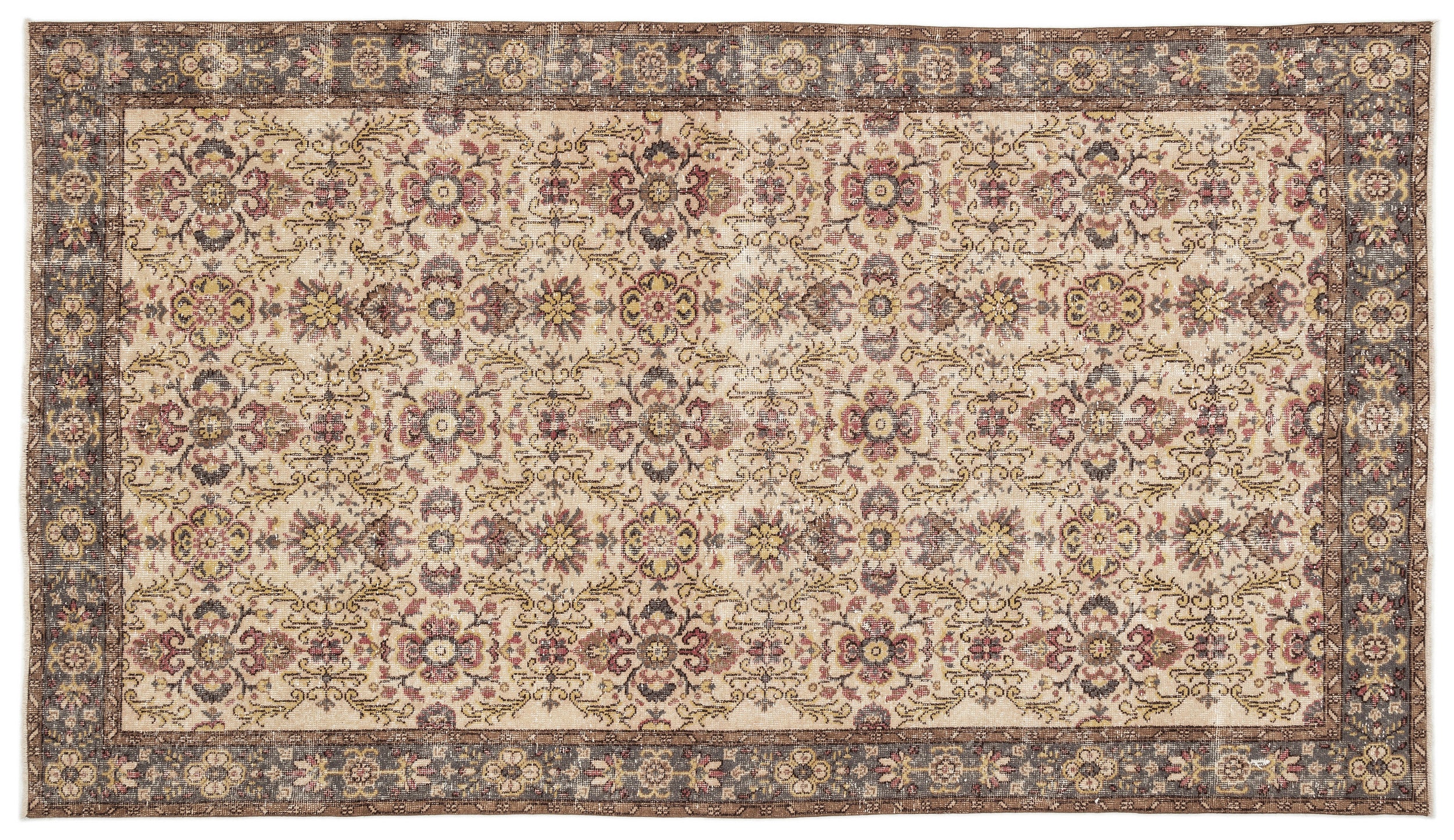 Naturel Over Dyed Vintage Rug 5'7'' x 10'0'' ft 170 x 306 cm