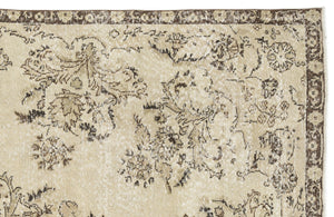 Beige Over Dyed Vintage Rug 6'3'' x 10'6'' ft 190 x 320 cm