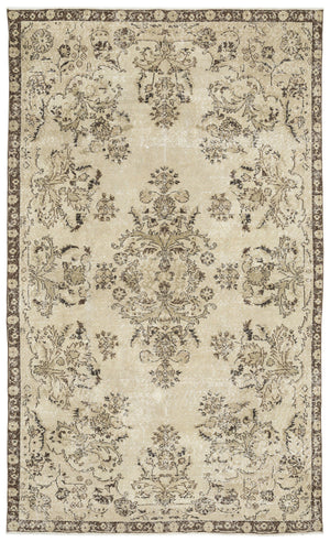 Beige Over Dyed Vintage Rug 6'3'' x 10'6'' ft 190 x 320 cm