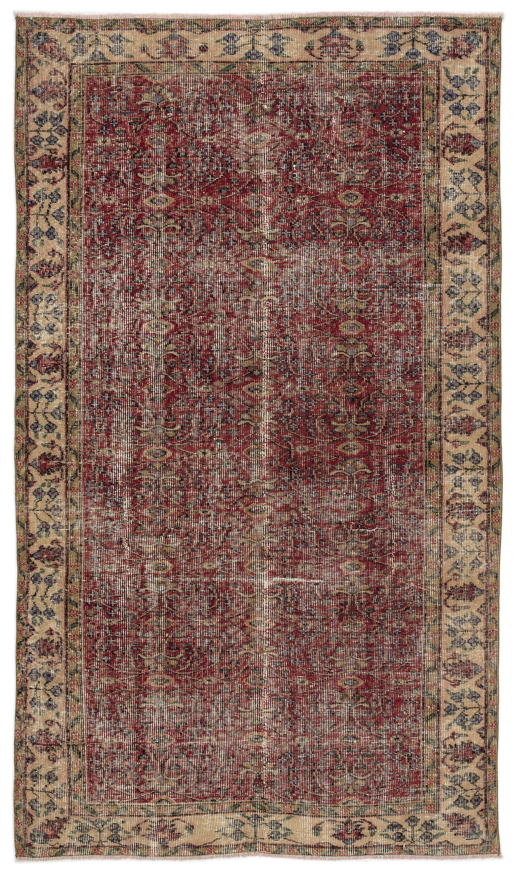 Naturel Over Dyed Vintage Rug 4'8'' x 8'1'' ft 142 x 247 cm
