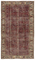Naturel Over Dyed Vintage Rug 4'8'' x 8'1'' ft 142 x 247 cm