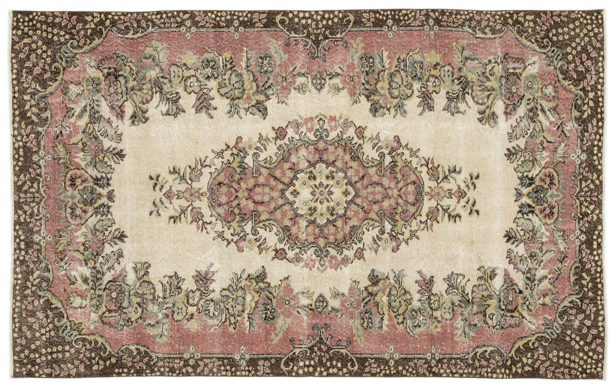 Naturel Over Dyed Vintage Rug 5&#39;6&#39;&#39; x 8&#39;9&#39;&#39; ft 167 x 266 cm