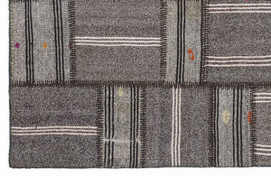 Striped Over Dyed Kilim Patchwork Unique Rug 5'3'' x 7'7'' ft 160 x 230 cm