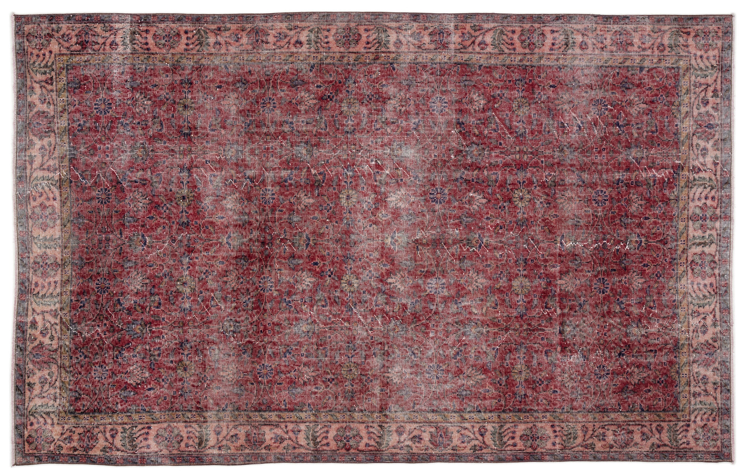 Naturel Over Dyed Vintage Rug 5'6'' x 8'10'' ft 168 x 268 cm