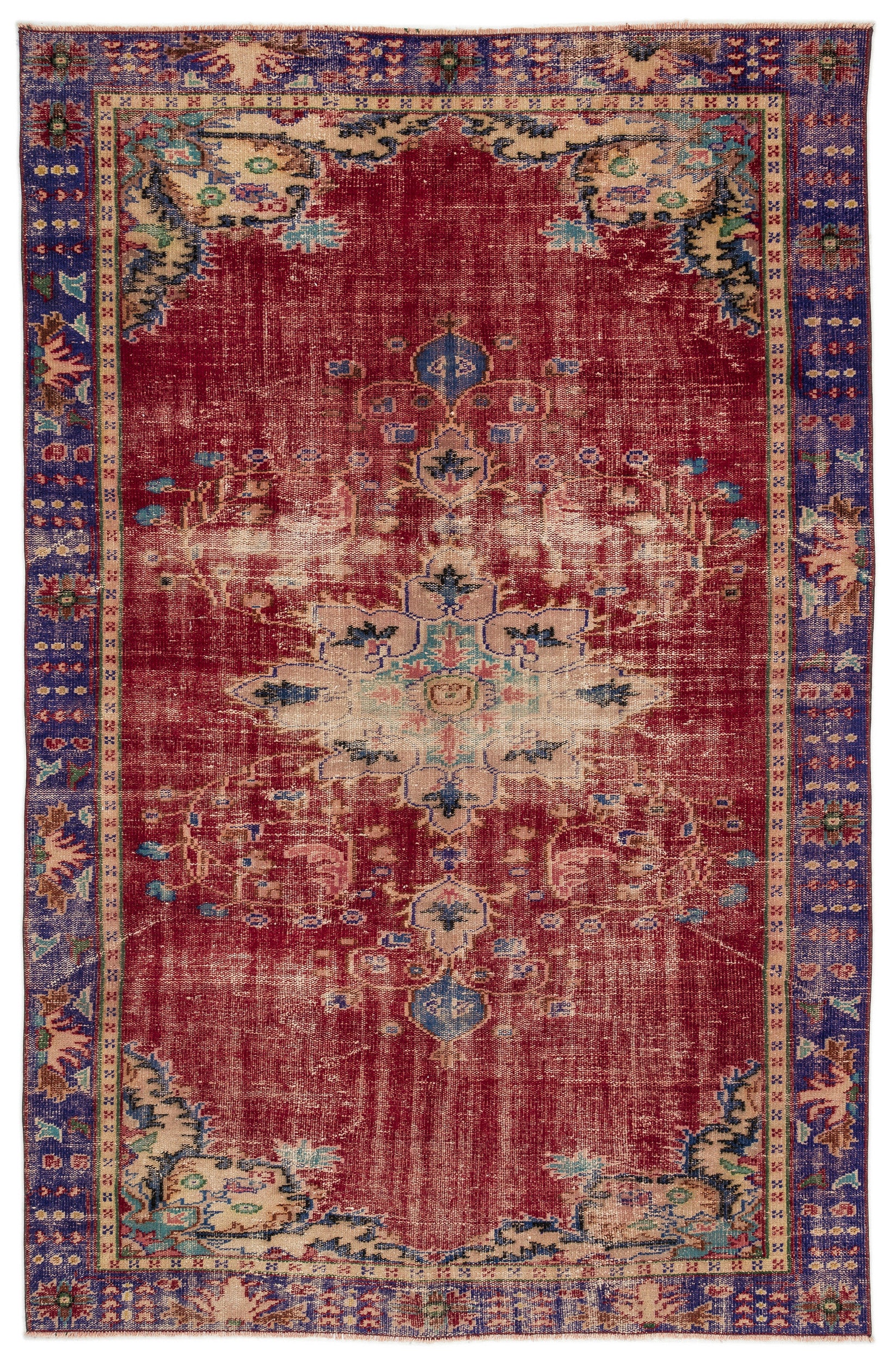 Naturel Over Dyed Vintage Rug 5'10'' x 9'1'' ft 178 x 278 cm