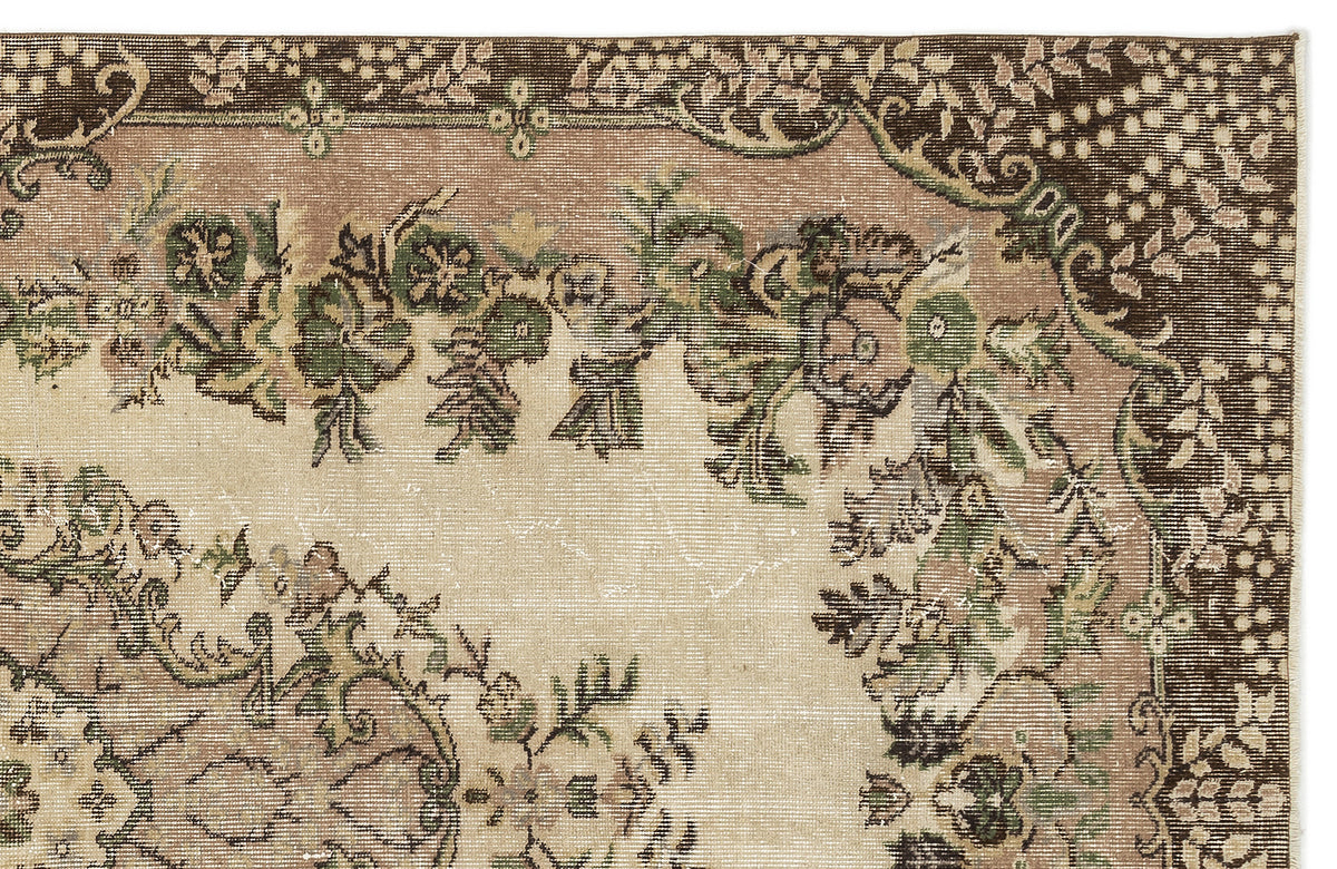 Naturel Over Dyed Vintage Rug 5&#39;6&#39;&#39; x 9&#39;4&#39;&#39; ft 168 x 284 cm