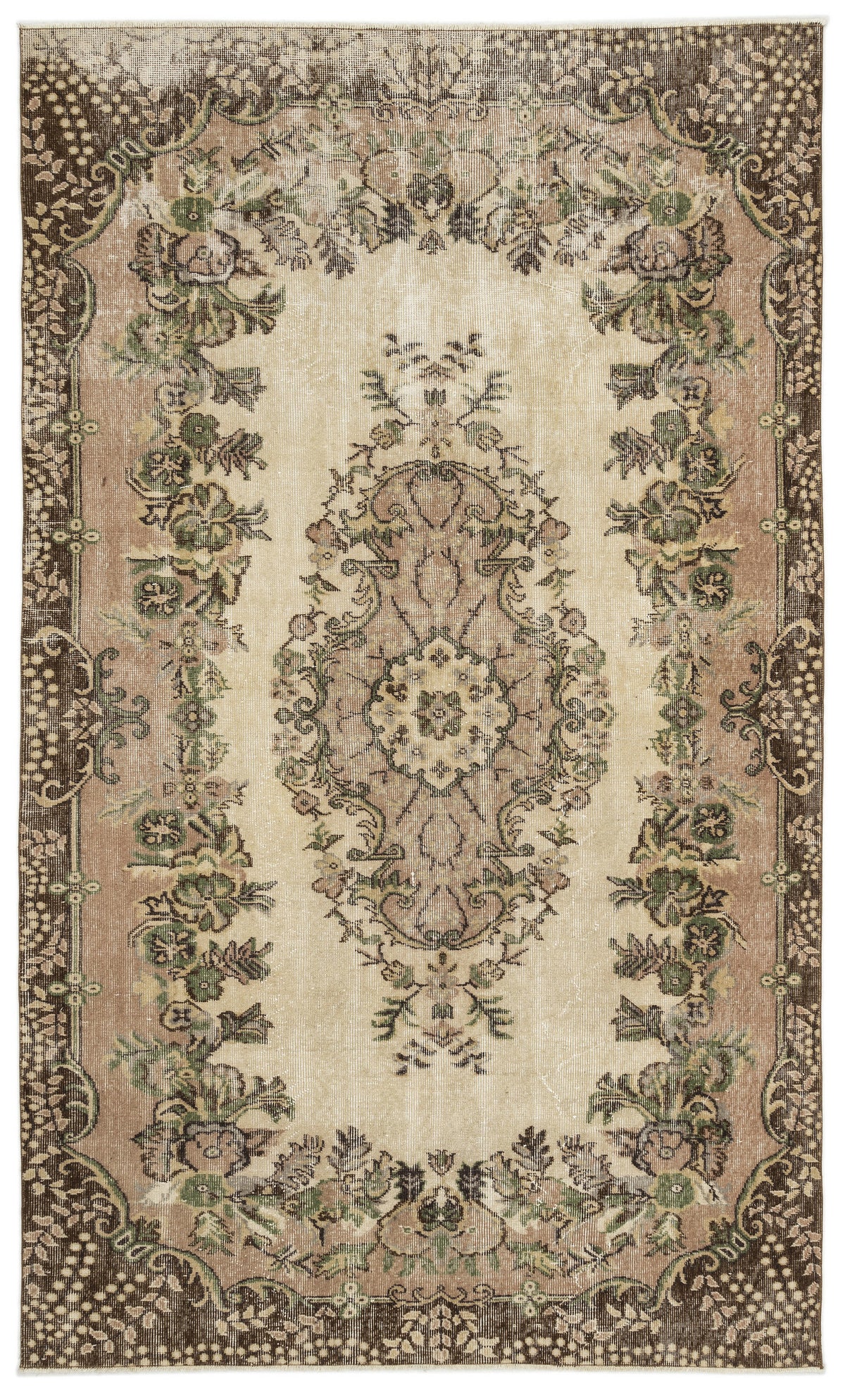 Naturel Over Dyed Vintage Rug 5&#39;6&#39;&#39; x 9&#39;4&#39;&#39; ft 168 x 284 cm