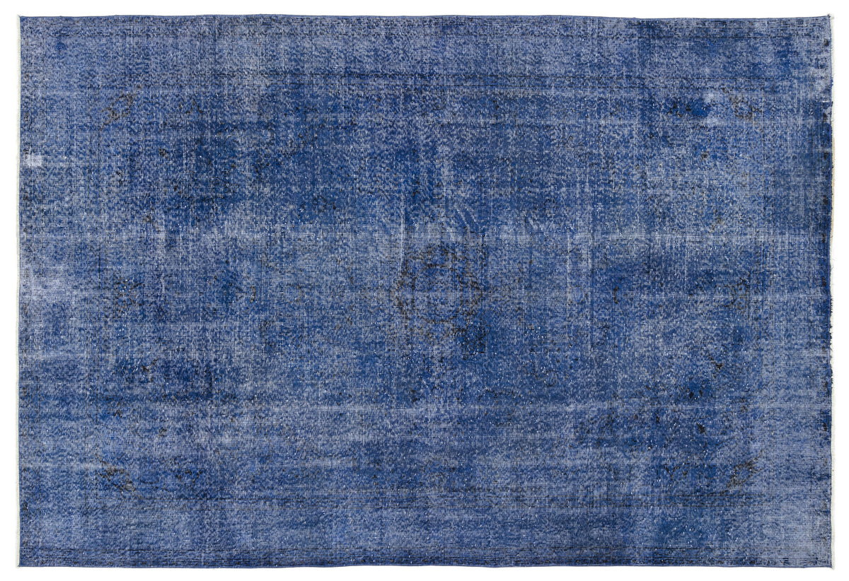 Blue Over Dyed Vintage Rug 6&#39;9&#39;&#39; x 9&#39;12&#39;&#39; ft 205 x 304 cm