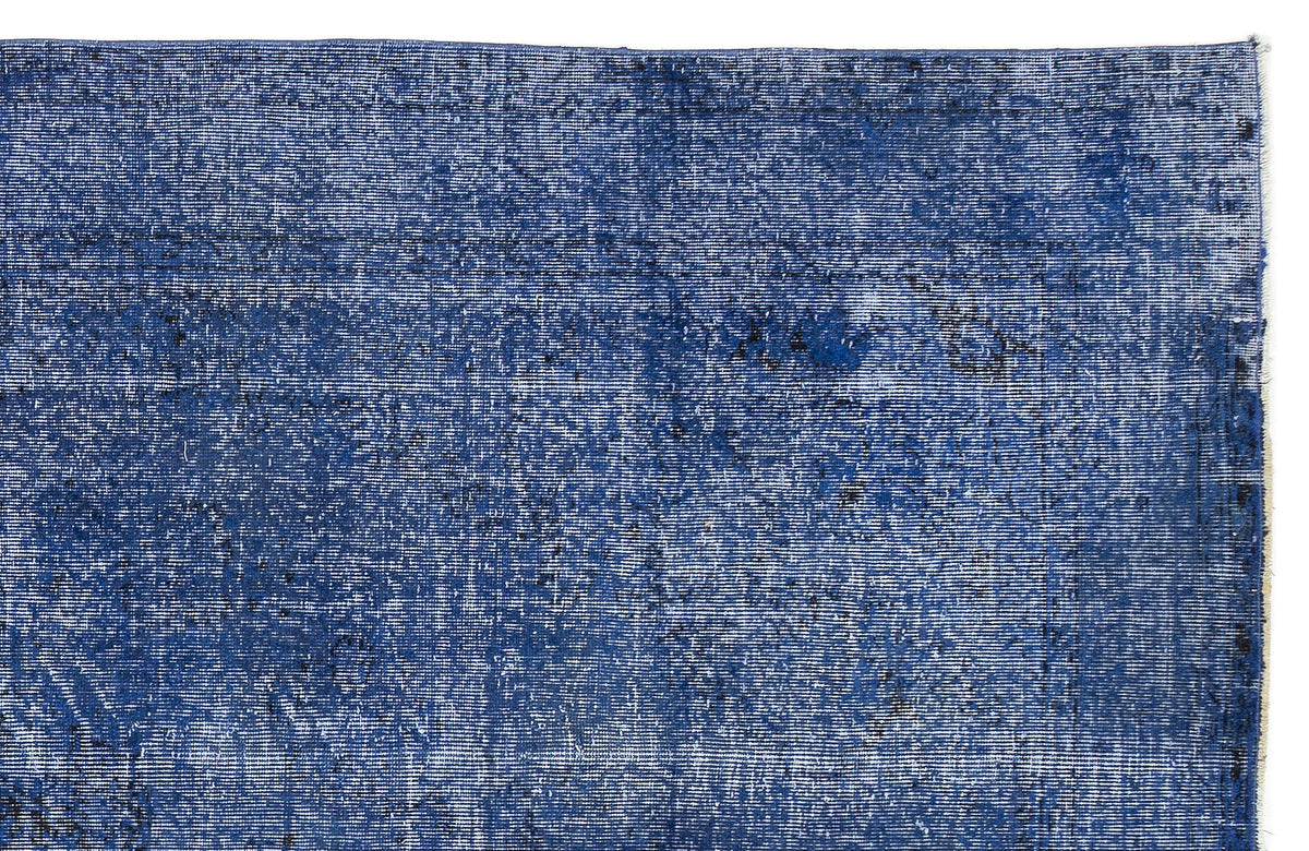 Blue Over Dyed Vintage Rug 6&#39;9&#39;&#39; x 9&#39;12&#39;&#39; ft 205 x 304 cm