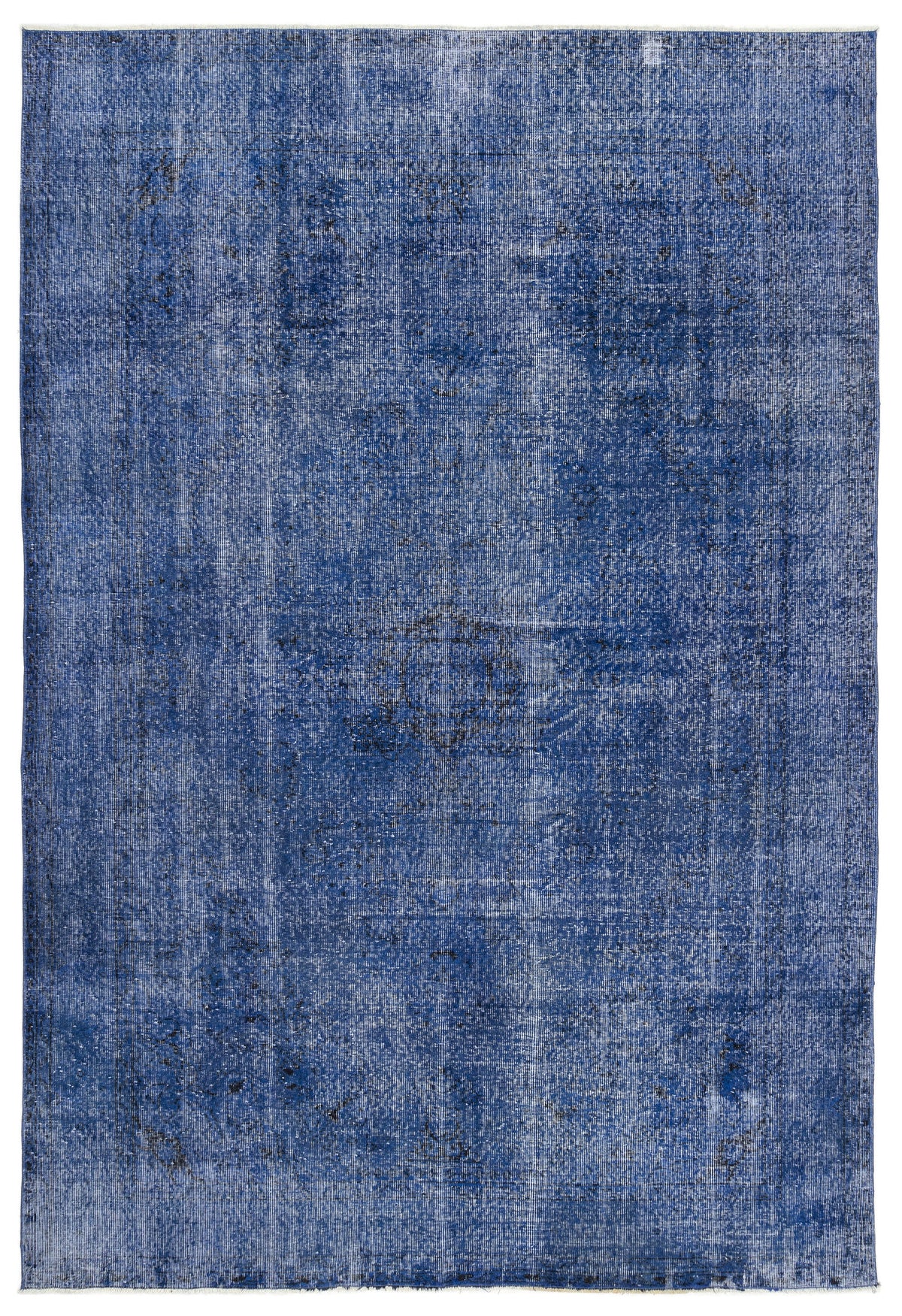 Blue Over Dyed Vintage Rug 6&#39;9&#39;&#39; x 9&#39;12&#39;&#39; ft 205 x 304 cm