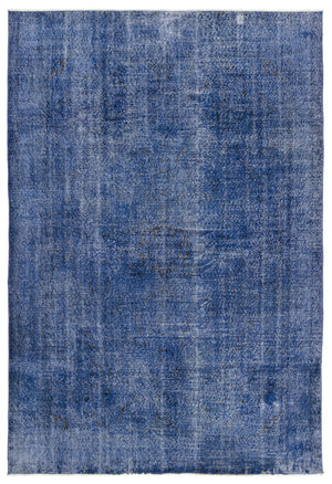 Blue Over Dyed Vintage Rug 6'9'' x 9'12'' ft 205 x 304 cm