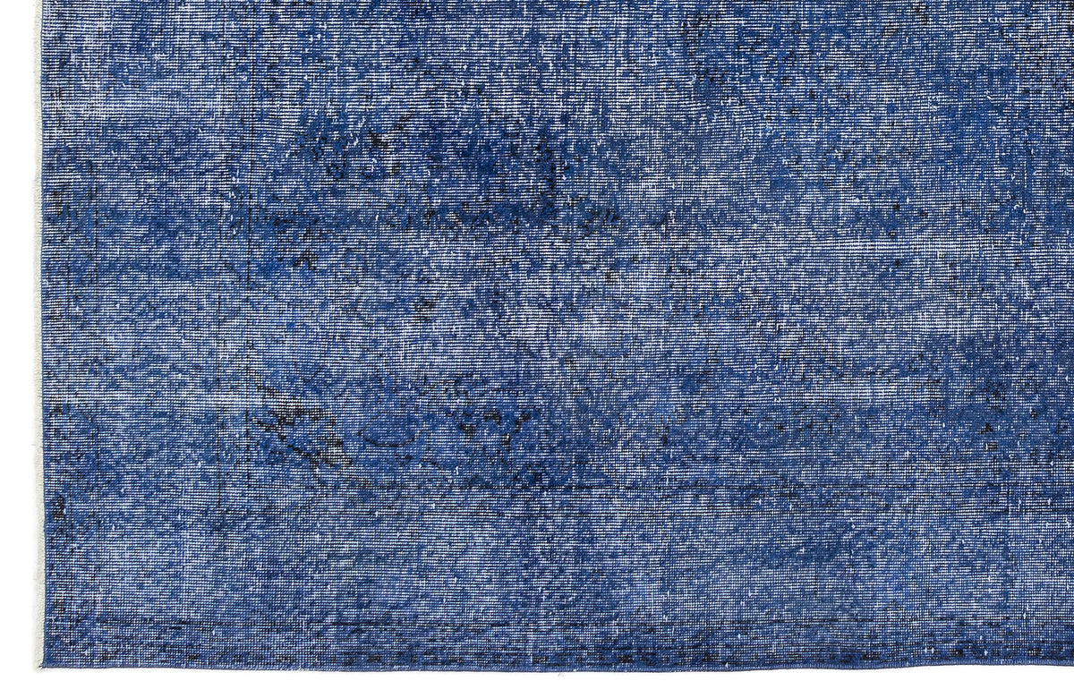 Blue Over Dyed Vintage Rug 6&#39;9&#39;&#39; x 9&#39;12&#39;&#39; ft 205 x 304 cm
