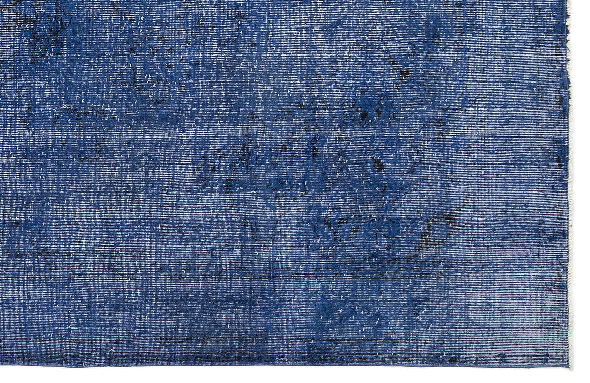 Blue Over Dyed Vintage Rug 6&#39;9&#39;&#39; x 9&#39;12&#39;&#39; ft 205 x 304 cm
